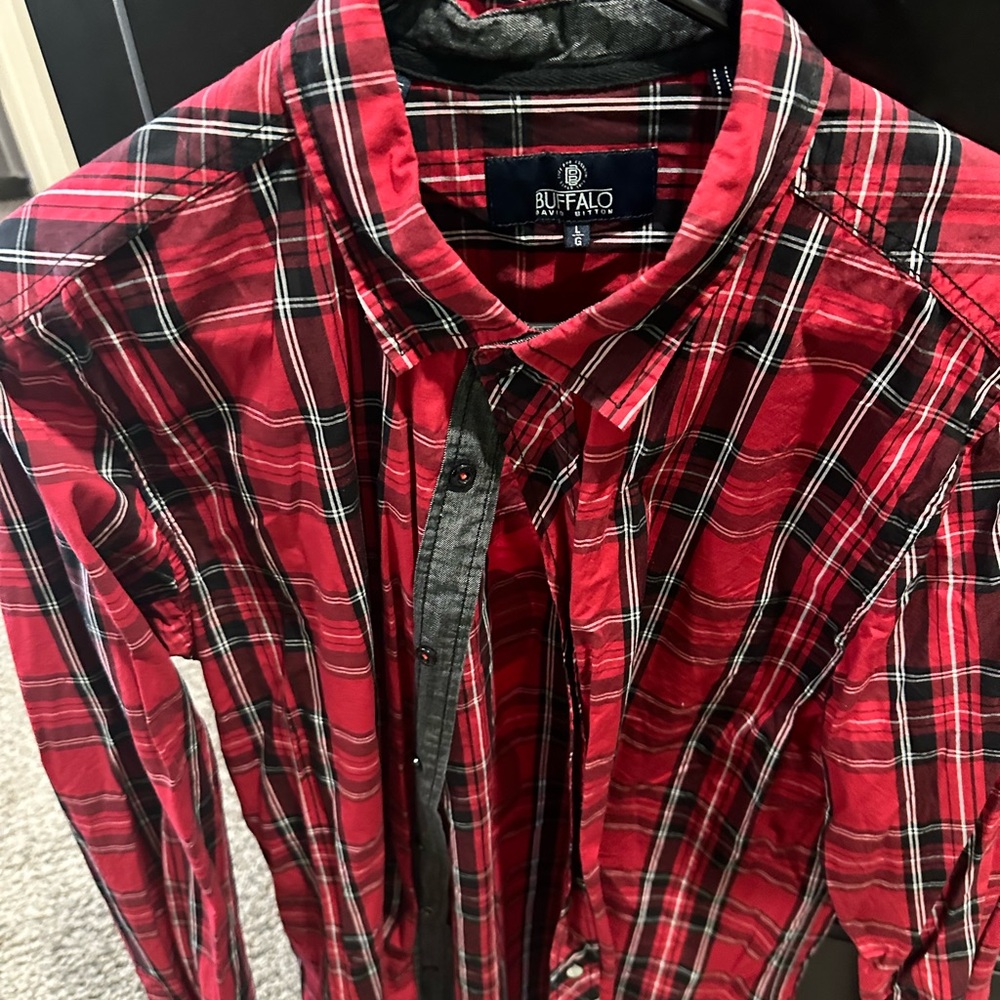 Buffalo Men's Red Plaid Shirt light cotton L
